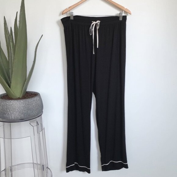 GAP Modal Pajama Bottoms / Pants Large black with white trim - Picture 2 of 4